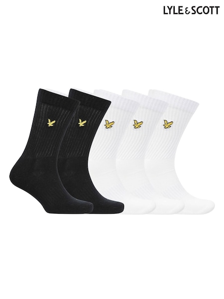 Lyle & Scott White Camdyn Sports Socks 5 Pack (F34787) | £25