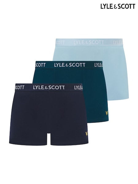 Lyle & Scott Blue Barclay Underwear Trunks 3 Pack (F34790) | £31