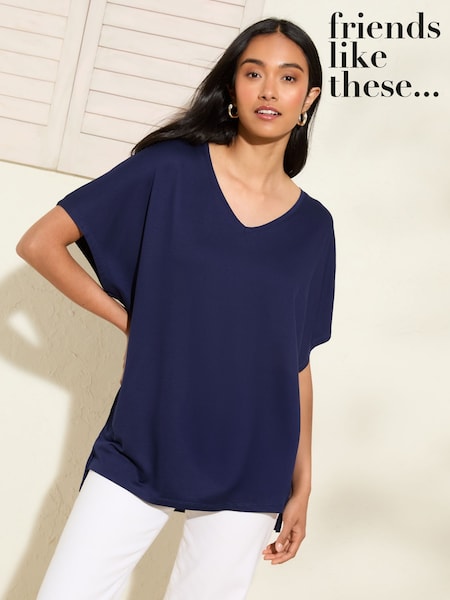 Friends Like These Navy Short Sleeve Tunic (F34834) | £20