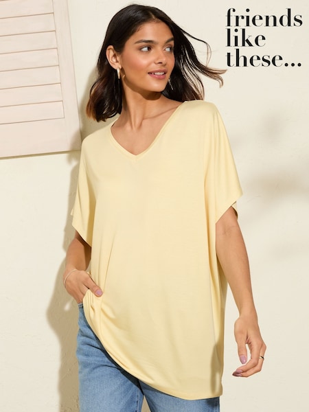 Friends Like These Buttermilk Yellow Short Sleeve Tunic (F34836) | £20