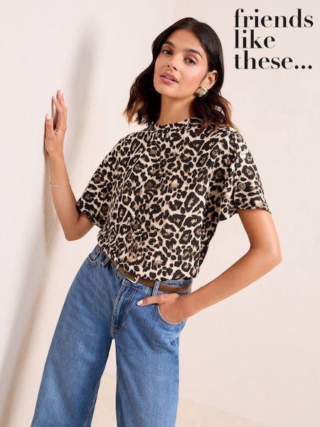 Friends Like These Animal Button Detail Short Sleeve Tunic (F34853) | £30