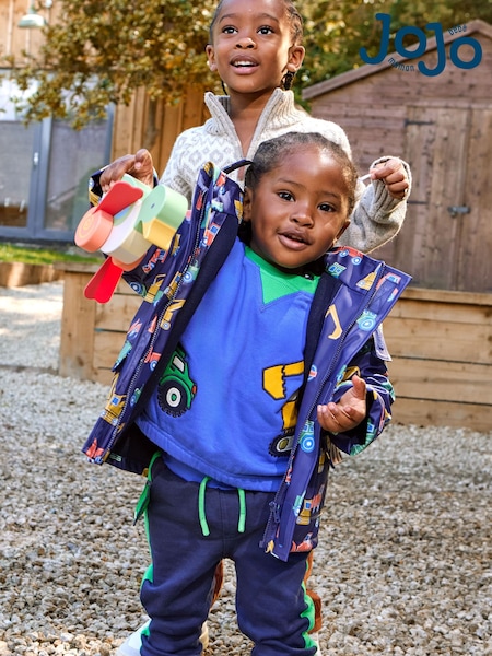 JoJo Maman Bébé Navy Transport Fisherman Waterproof Jacket (F34867) | £47.50 - £49.50