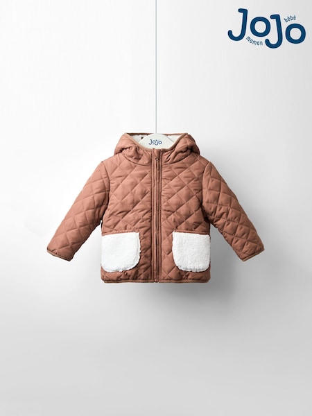 JoJo Maman Bébé Brown Bear Reversible Fleece Lined Jacket (F34890) | £45.50 - £49.50
