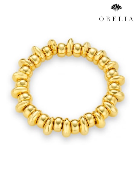 Orelia London Gold Tone Polished Metal Nugget Stretch Bracelet (F34922) | £25