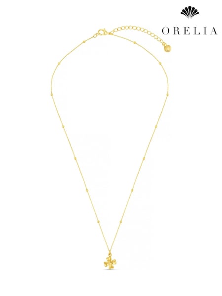 Orelia London Gold Tone Clover Charm Necklace (F34934) | £22