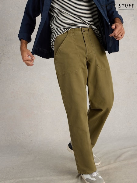 White Stuff Green Crantock Utility 100% Cotton Trousers (F34970) | £60