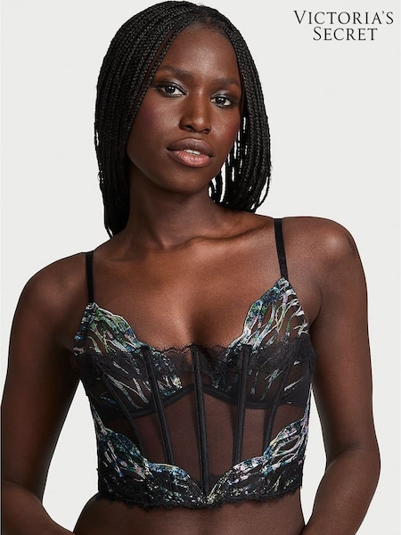 Victoria's Secret Siren Black Sequin Embroidery Corset (F35143) | £65