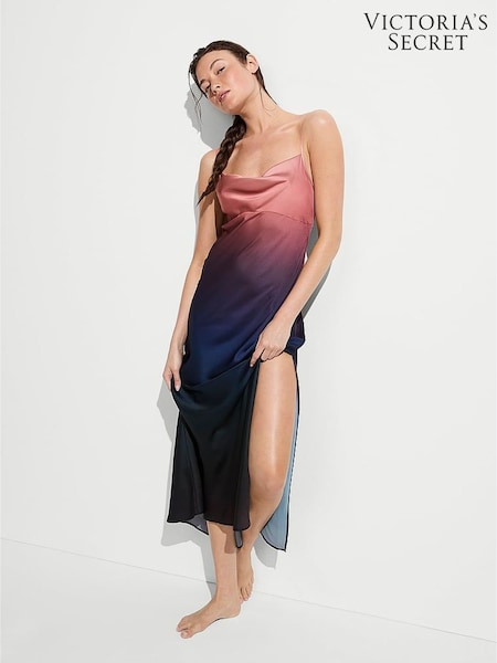 Victoria's Secret Blue Ombre Satin Maxi Dress (F35150) | £119
