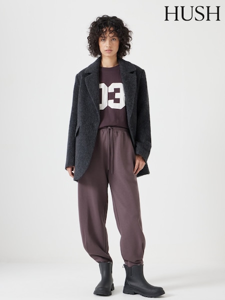 Hush Brown Pleat Detail Joggers (F35213) | £65