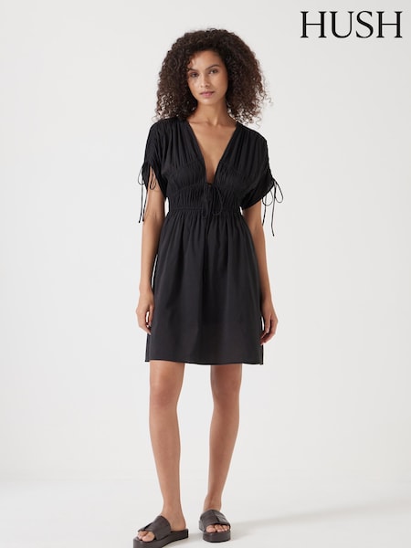 Hush Black Grace Cotton Blend Mini Dress (F35224) | £75