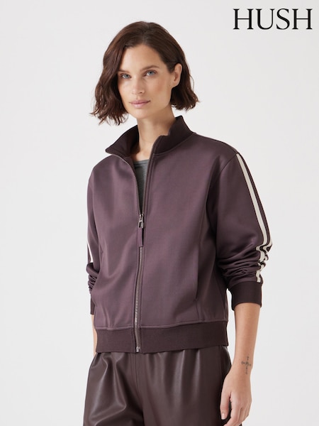 Hush Brown Blue Zanna Zip Up Sweatshirt (F35267) | £80