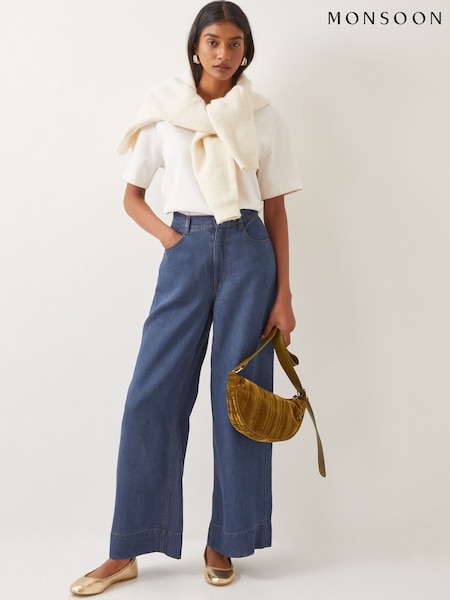 Monsoon Blue Heidi Slouchy Wide Leg Jeans (F35281) | £69