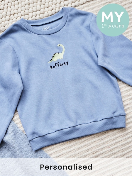 My 1st Years Personalised Dinosaur Design 100% Cotton Sweatshirt (F35291) | £24