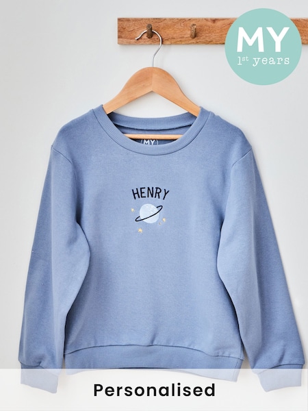 My 1st Years Personalised Space Design 100% Cotton Sweatshirt (F35301) | £24