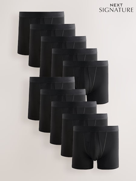 Black Modal 10 pack Signature A-Fronts Boxers (F35330) | £48
