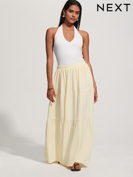 Buttermilk Tiered Maxi Skirt (F35342) | £28