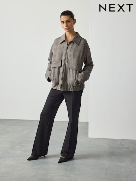 Black Tailored Ponte Flare Trousers (F35375) | £39