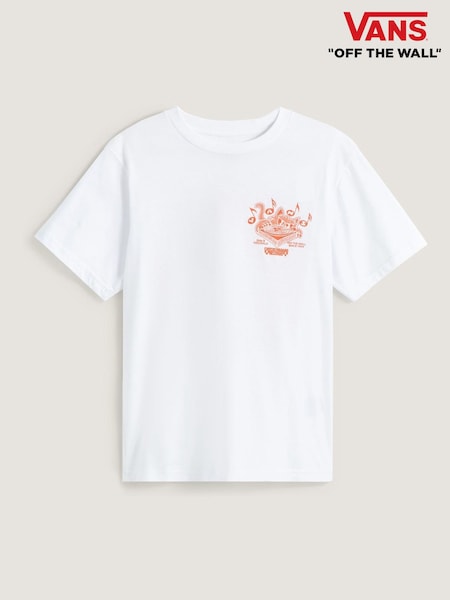 Vans Boys Scratched Records Short Sleeve White T-Shirt (F35418) | £25