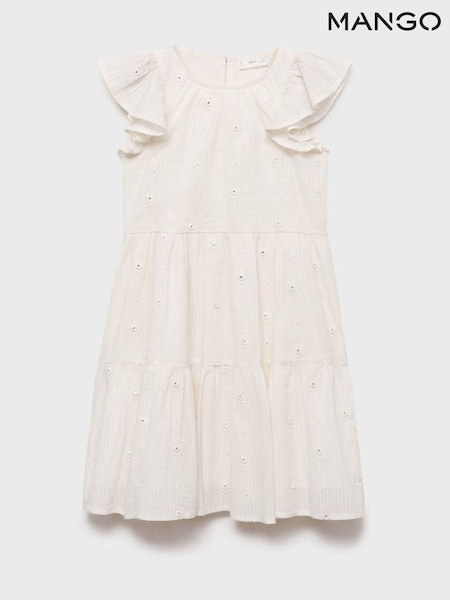 Mango Cream Polka-Dots Cotton Dress (F35512) | £33