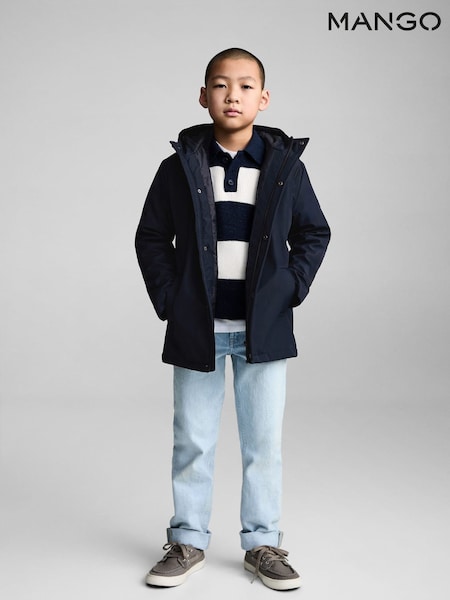 Mango Blue Waterproof Padded Parka (F35521) | £33