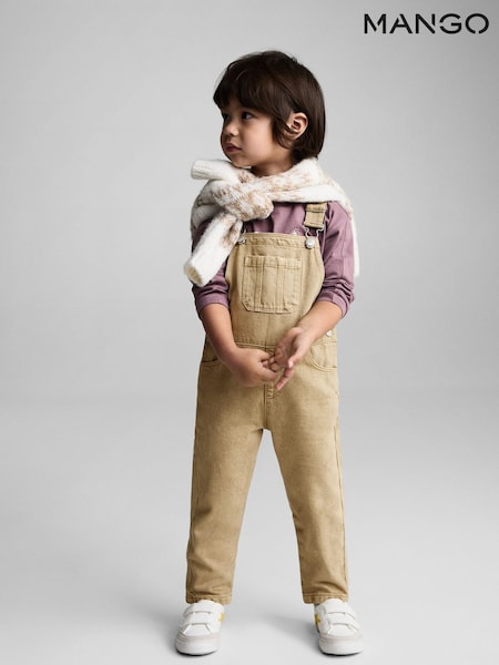 Mango Brown 100% Cotton Denim Dungarees (F35535) | £23