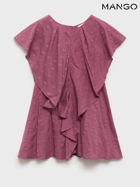 Mango Purple Polka-Dot Dress With Ruffles (F35539) | £28