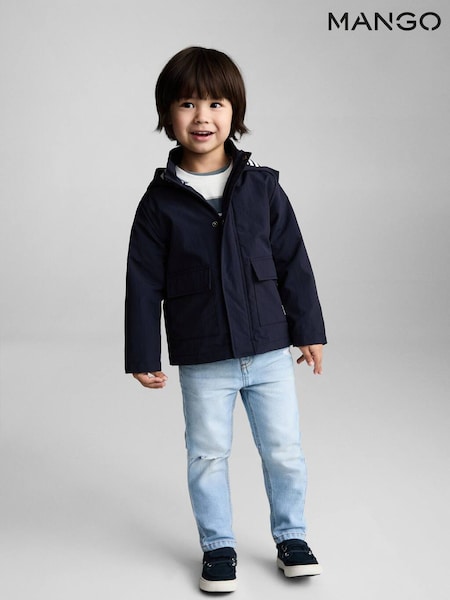 Mango Blue Quilted Hooded Parka (F35540) | £28