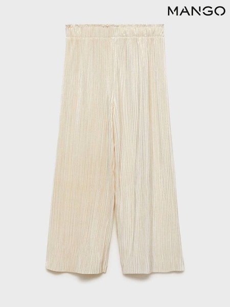 Mango Gold Pleated Straight Trousers (F35549) | £23