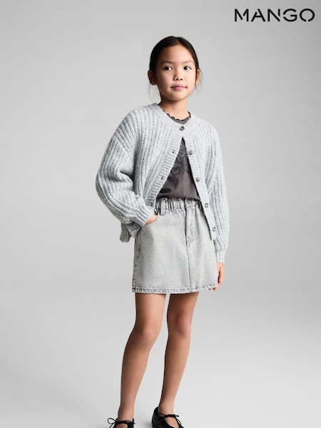 Mango Grey 100% Cotton Denim Skirt (F35559) | £18