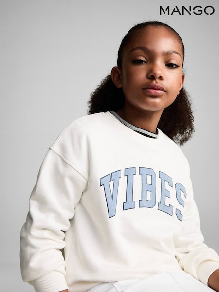 Mango Cream 100% Cotton Varsity Sweatshirt (F35561) | £15