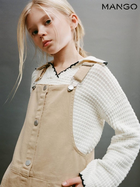 Mango Cream Camp-Collar Knit Sweater (F35562) | £26