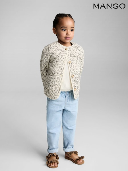 Mango Cream Quilted Coat (F35565) | £33