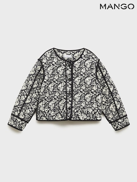 Mango Black Floral Print Jacket (F35571) | £33