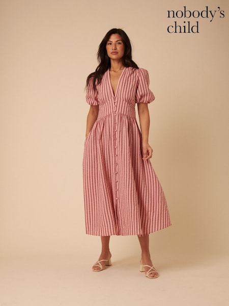Nobodys Child Pink Starlight Midi Dress (F35607) | £89