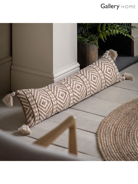 Gallery Home Cream Thea Woven Draught Excluder 100% Cotton 200x900mm Cushion (F35625) | £25