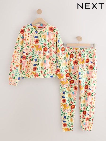 Floral Elephant Print Long Sleeve Pyjamas (F35745) | £26