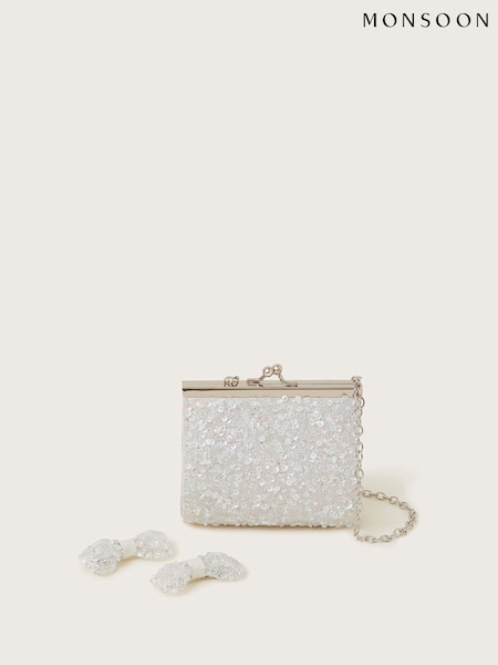 Monsoon White Luella Dazzle Bag and Hair Clips Set (F35837) | £22