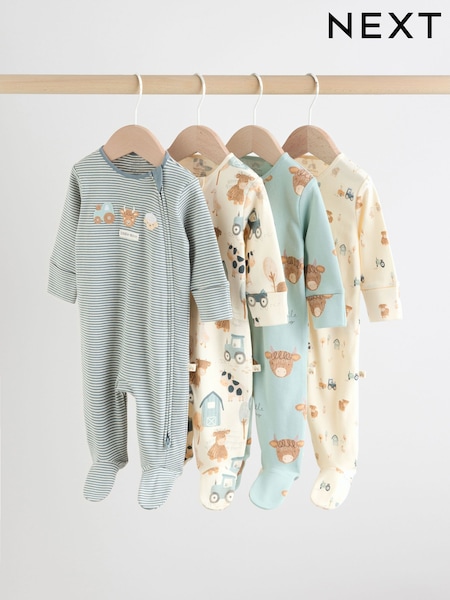 Minerals Baby Hamish Sleepsuits 4 Pack (0-2yrs) (F35914) | £33 - £35