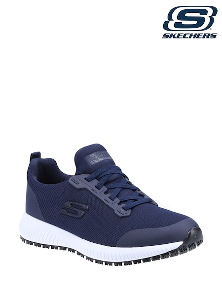 Skechers Blue Standard Fit Womens Squad Slip Resistant Work Trainers (F35964) | £59