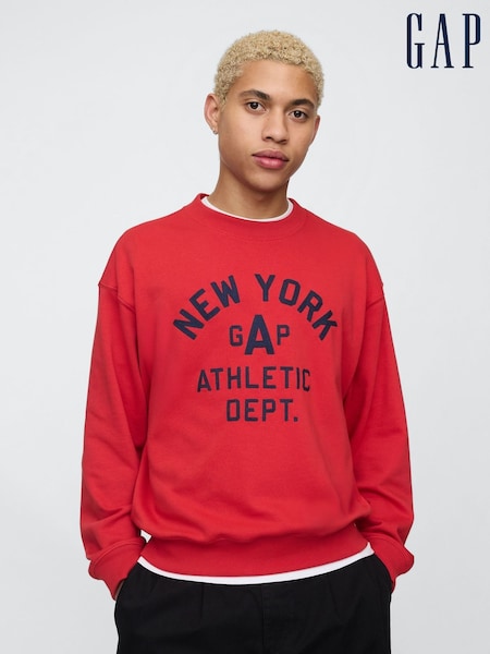 Gap Red Vintage Soft New York Athletic Logo Sweatshirt (F35996) | £50