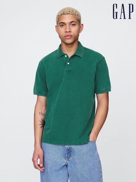 Gap Green Cotton Pique Short Sleeve Polo Shirt (F36009) | £35