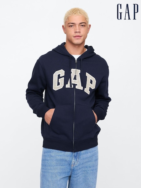 Gap Navy Blue Zip Up Arch Logo Hoodie (F36018) | £40