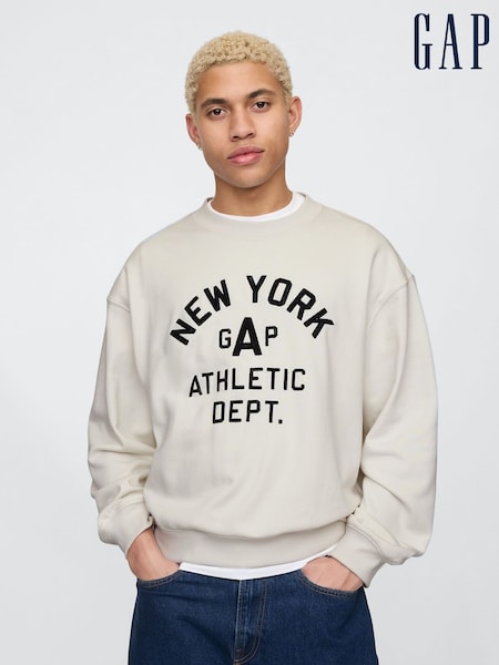Gap Beige Vintage Soft New York Athletic Logo Sweatshirt (F36024) | £50