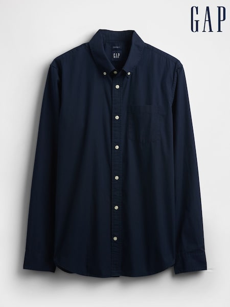 Gap Navy Blue Organic Cotton Poplin Classic Shirt (F36063) | £40