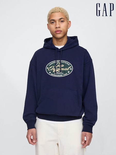 Gap Navy Blue Vintage Soft Original Logo Hoodie (F36071) | £45