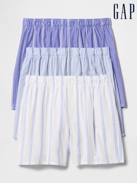 Gap White/Blue Boxers 3-Pack (F36074) | £30