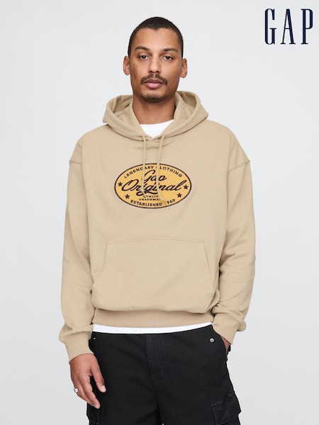 Gap Beige Vintage Soft Original Logo Hoodie (F36078) | £45