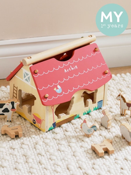 Personalised Wooden Farmhouse FSC® Shape Sorter by My 1st Years (F36100) | £36