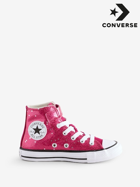 Converse Red Chuck Taylor Kid Glitter Easy On Trainers (F36218) | £45