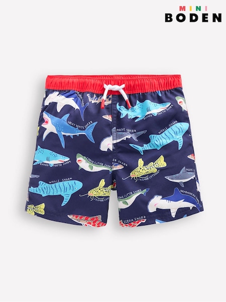 Boden Blue Shark Swim Shorts (F36370) | £42 - £45